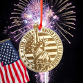 250 Anniversary United States Statue of Liberty Flag Single Layer 2026 Ornament