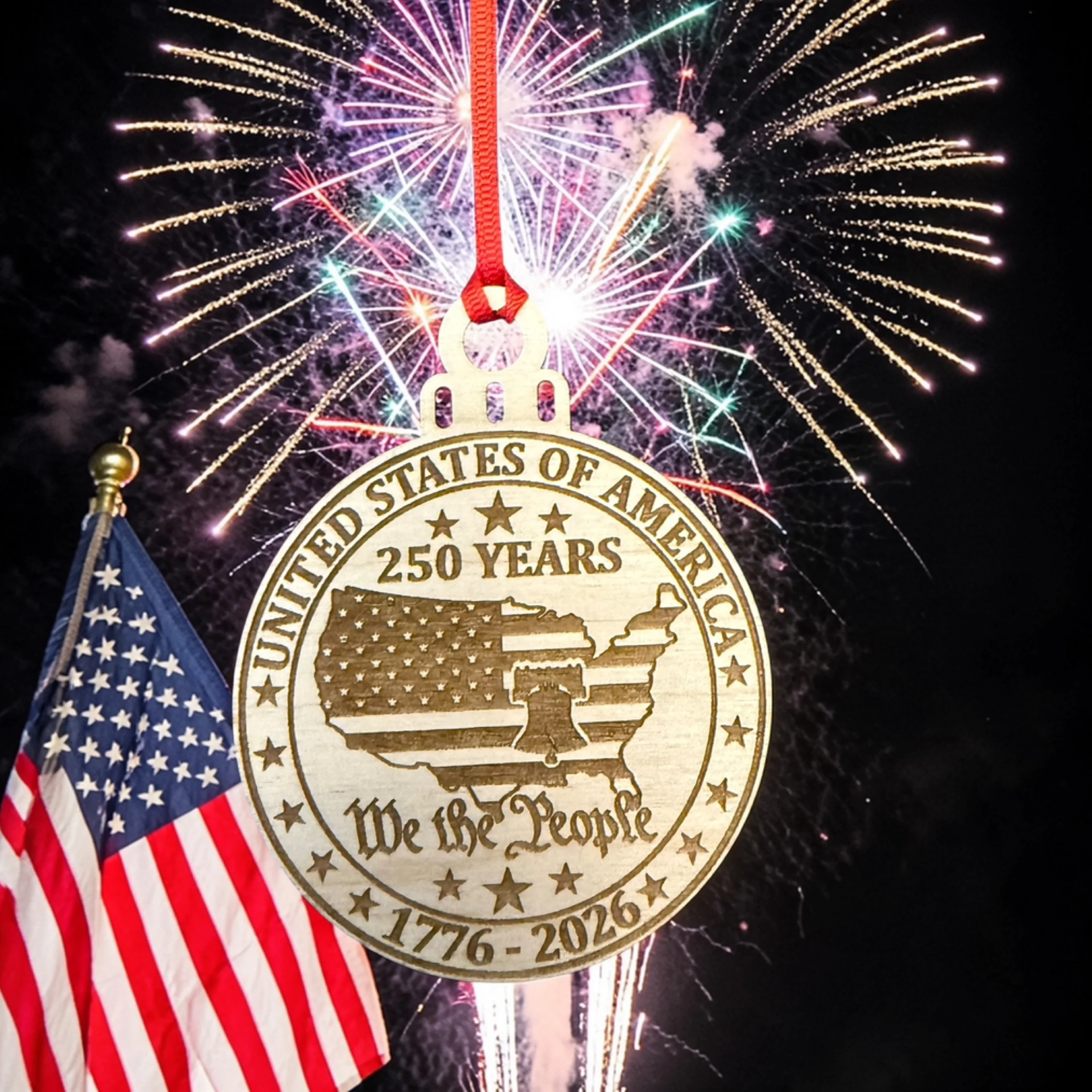 250 Anniversary United States We the People Single Layer 2026 Ornament