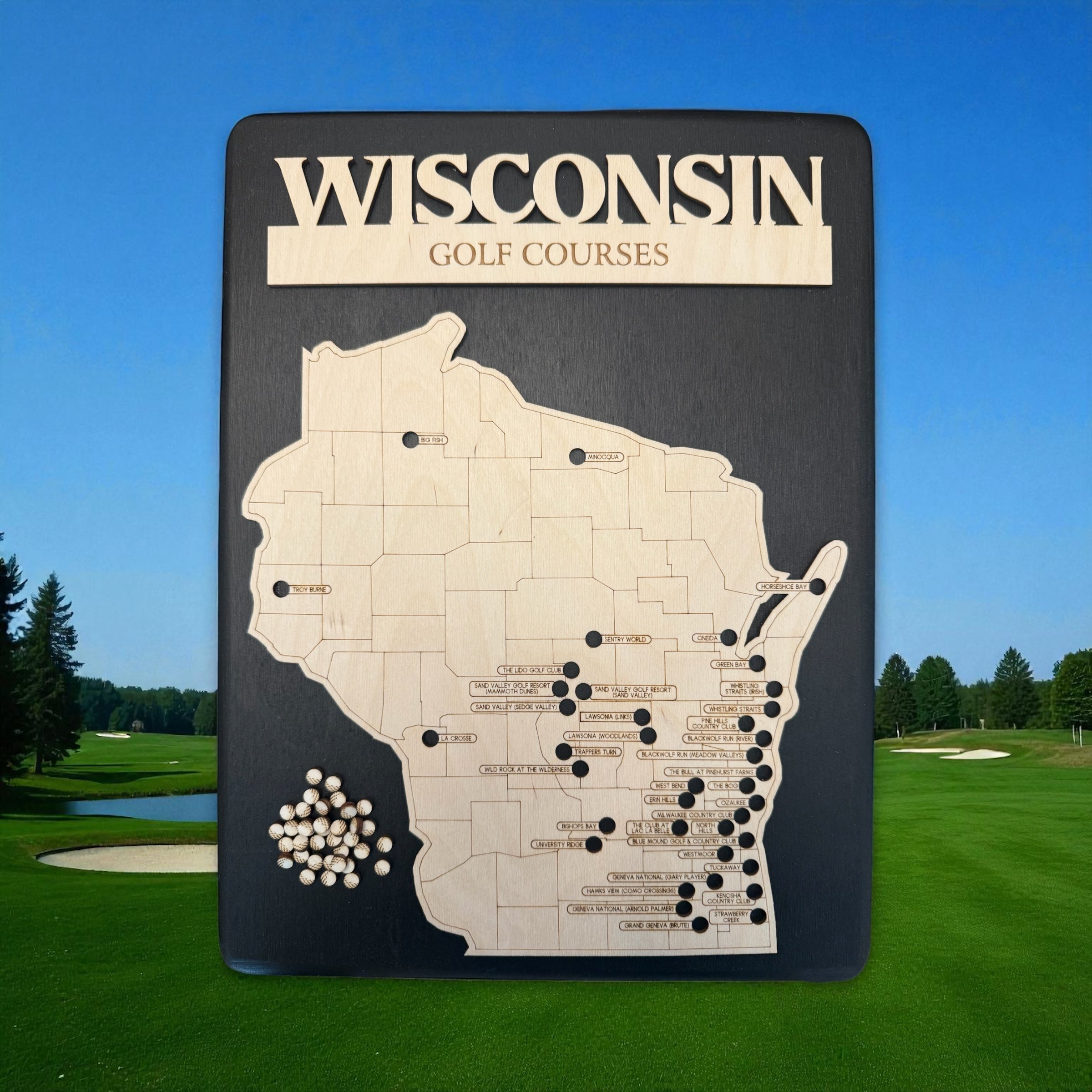 Wisconsin Golf Course Travel Guide Map