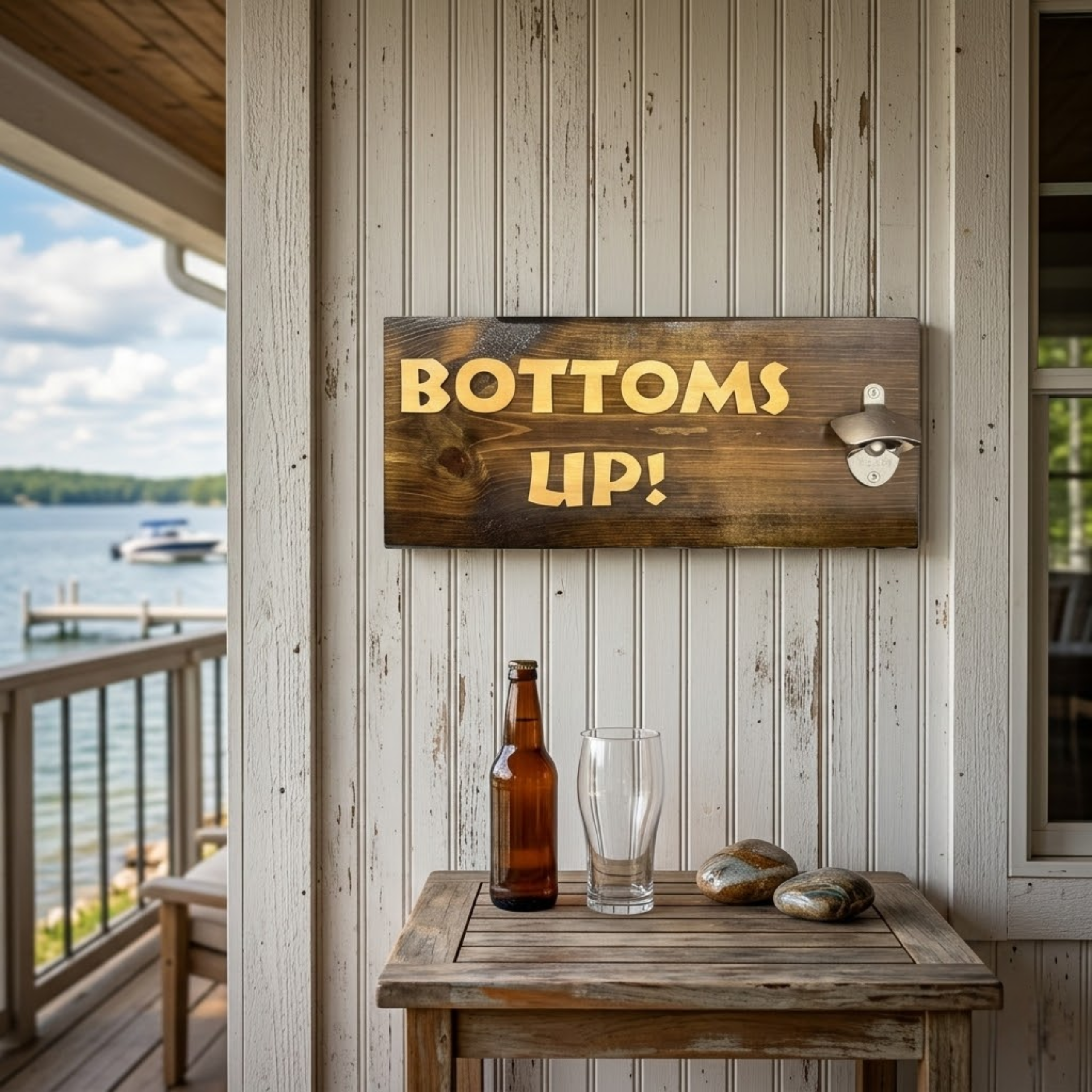 Bottoms Up! Wall Single Bottle Opener