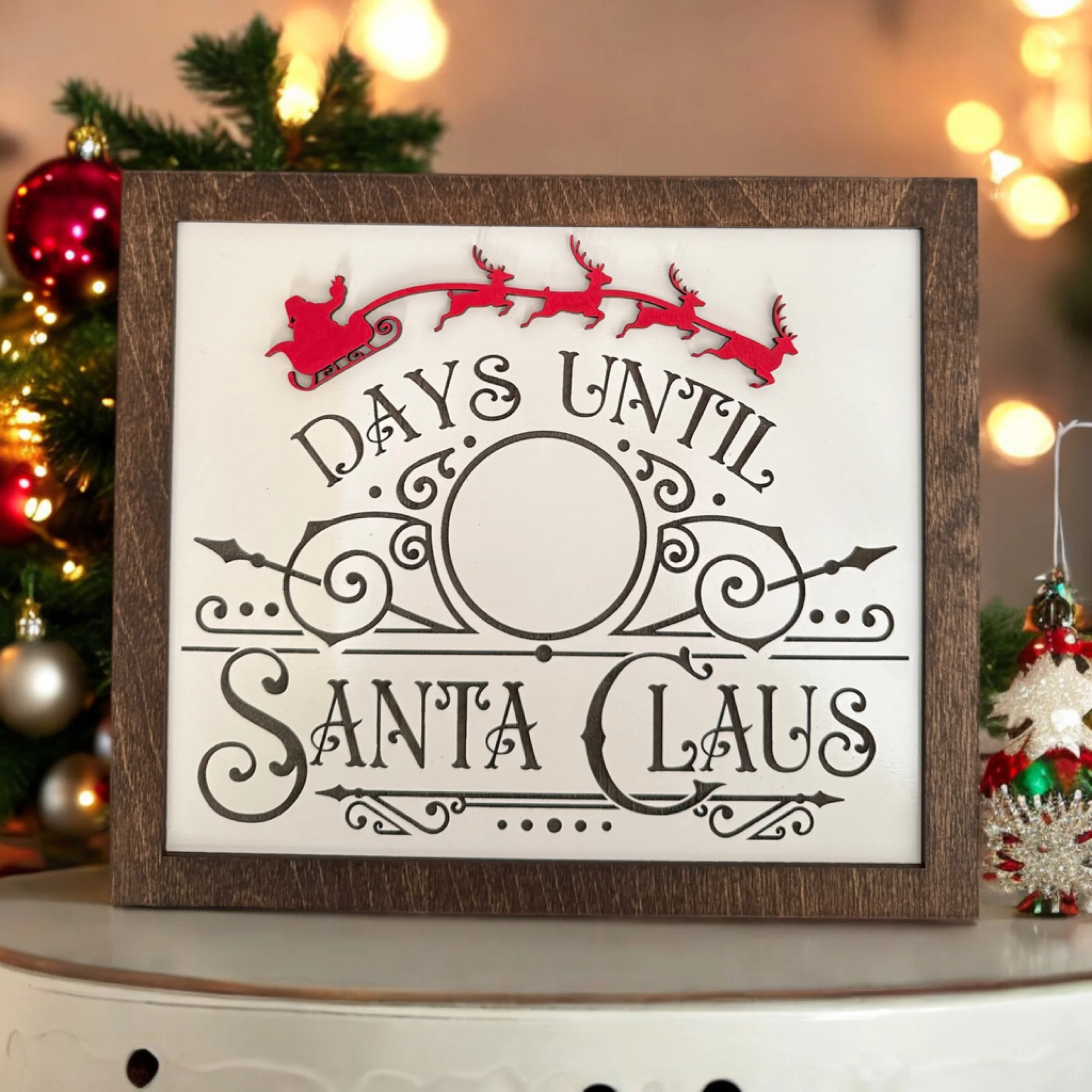 Days Until Santa Claus Countdown Sign