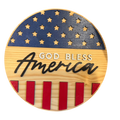 God Bless America Wooden Sign