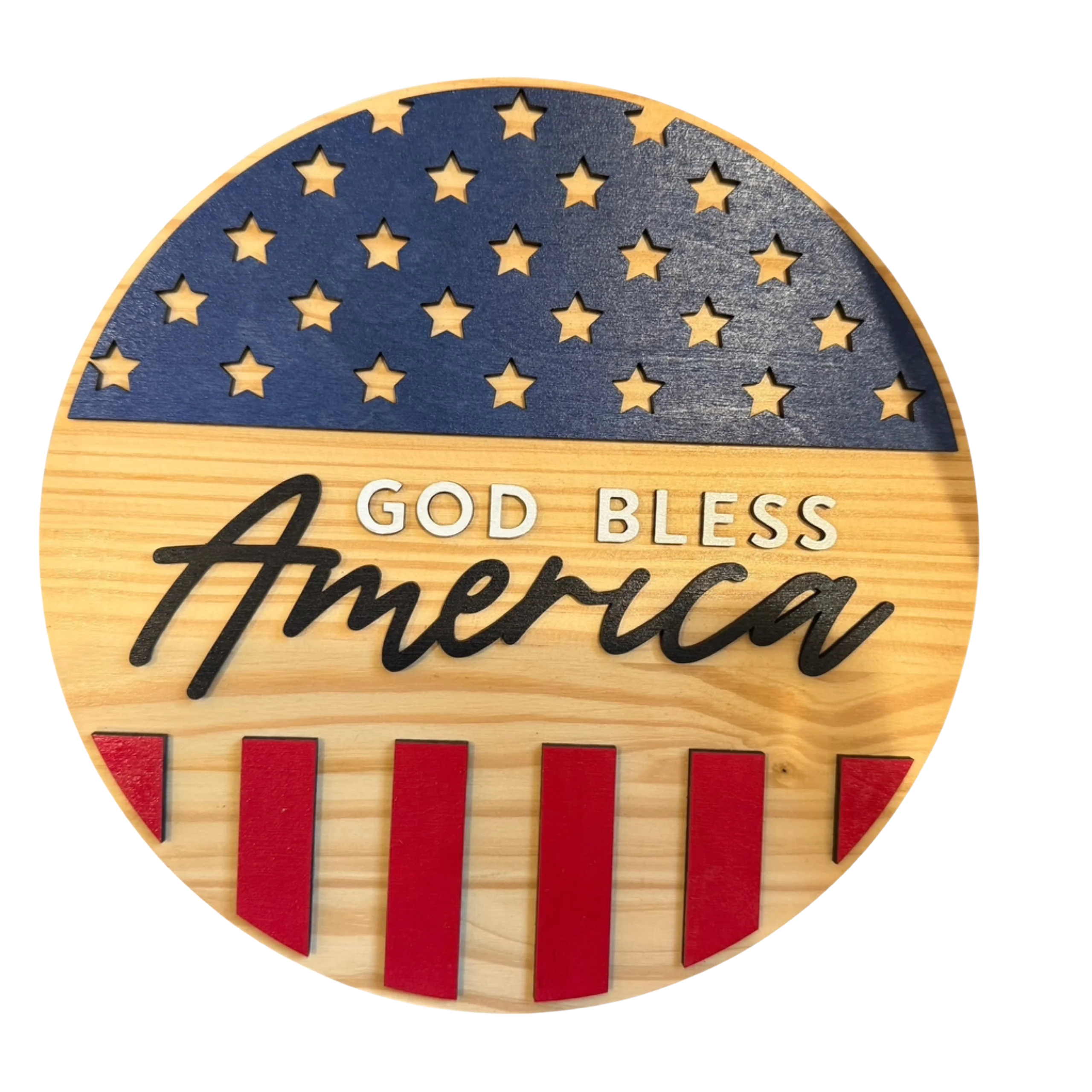 God Bless America Wooden Sign