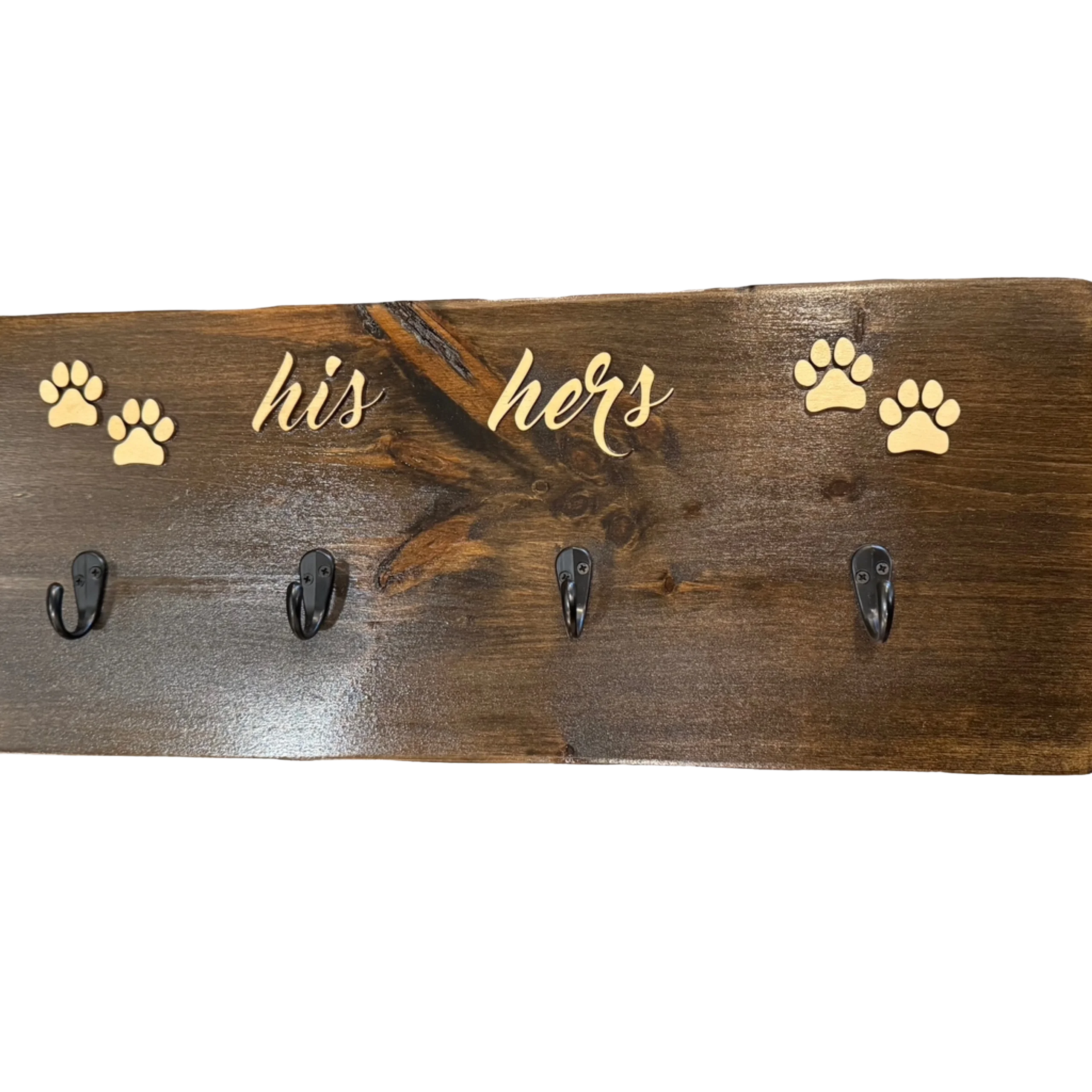 His & Hers Double Paw Print Hook Sign