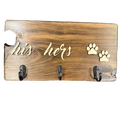 His & Hers Single Paw Print Hook Sign